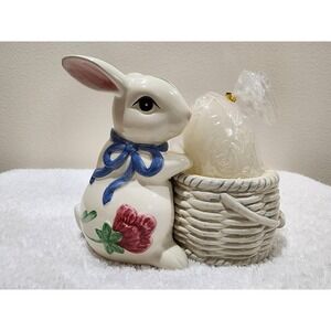 Lenox Poppies On Blue Bunny Votive Candle Holder Barnyard Collection NIB